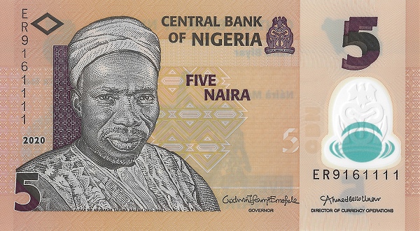 P38k Nigeria 5 Naira Year 2020